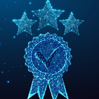 Image of digital blue ribbon