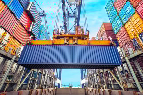 Image of a shipyard freight container